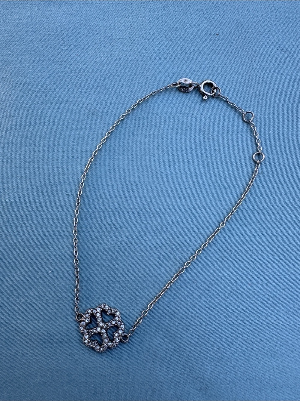 French Sterling Silver Heart Bracelet - Silver
